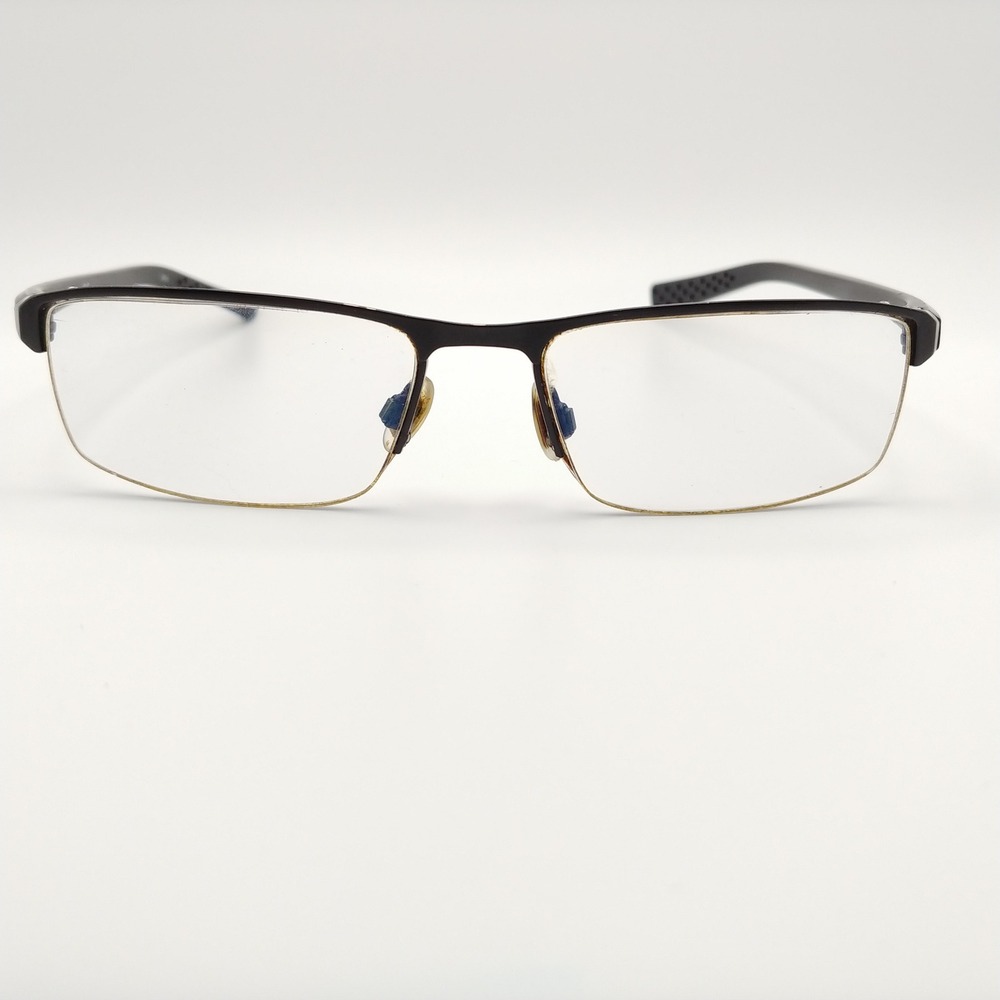 Nike Eyeglasses Men 55-17-140 Black 8097 001 Semi Rimless Rectangular Frames